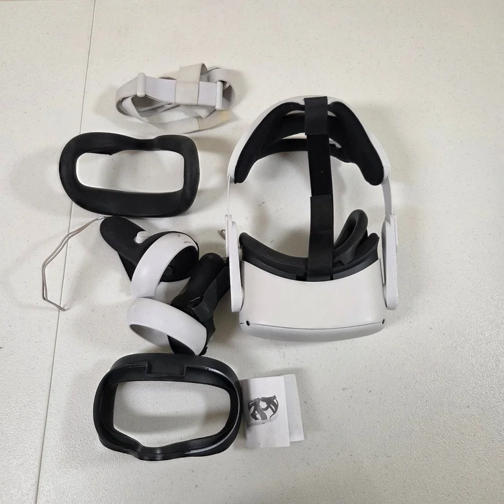 Meta Oculus Quest 2 128GB VR Headset White with Elite Strap and Controllers
